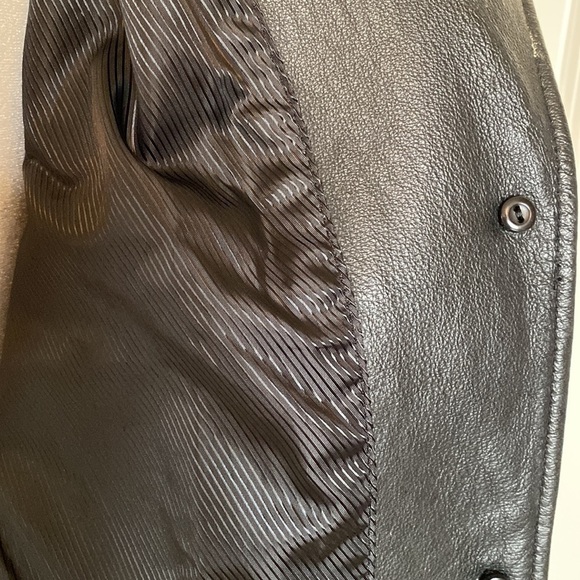 Dunne & Cole Leather Jacket blazer coat Womens L longline vintage classic Simple - Picture 4 of 8